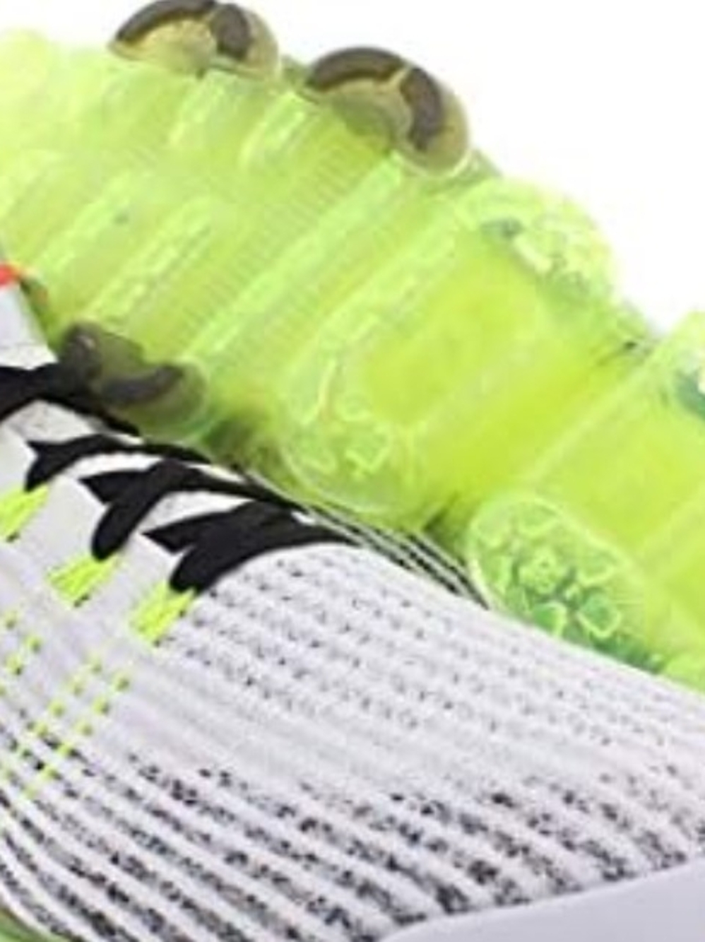Nike White and Volt Knit Sneakers
